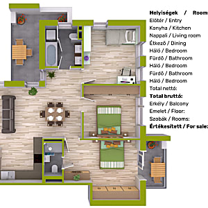 Eladó 4 szobás, erkélyes lakás a Palota Ligetben #1